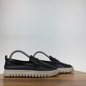 Womens Vionic Uptown Sparkly Slip On Black Leather Penny Loafers Shoes Size 7 M